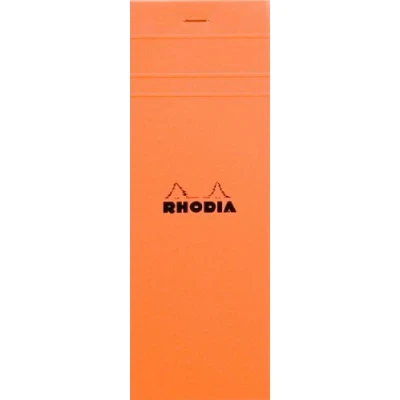 Image de RHODIA 8200C Bloc Notes Agrafé Shopping N8 Orange Petits Carreaux 7,4 x 21 cm 80 Feuillets Détachables Papier Clairefontaine Blanc g/m² Couverture en Carte Enduite Souple