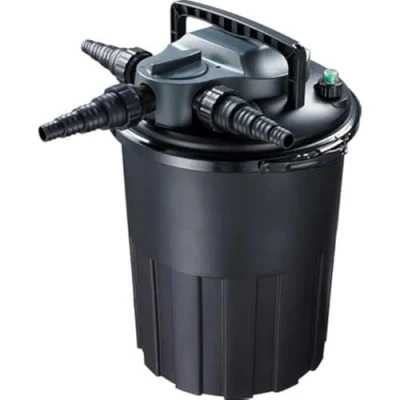Image de AquaForte CBF 12000 Filtre à Pression avec PL 24 Watt UV C et Fonction de Lavage Contre Courant, Entretien Facile, Max. Débit 6 m3 par Heure, Étang 12 m3, Taille Ø41 x 51 cm
