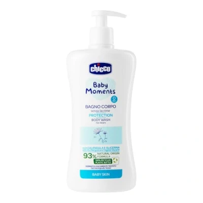 Image de Chicco Baby Moments Body Wash Without Tears, Bath Foam, with Natural Formula, Calendula Extract, Emollient Properties, 0+ Months 500 ML