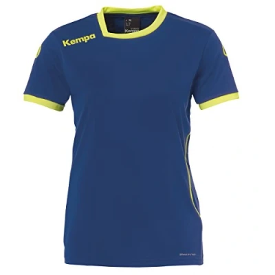 Image de Kempa Curve Shirt Women Femme, Deep Bleu/Fluo Jaune, XL