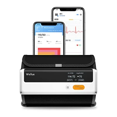 Image de Wellue Armfit Plus Tensiomètre Bluetooth avec ECG, Bras Electronique, Grand brassard, APP de Connexion pour iOS et Android