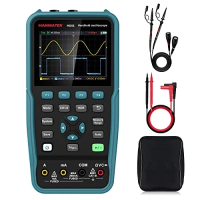Image de Oscilloscope Numérique, Mini TFT HANMATEK HO52 3,5&quot;, et Multimètre 2 EN 1, Ecran Rétroéclairé, Fonction d&#039;auto Etalonnage, 7 Mesures automatiques, de Mémoire