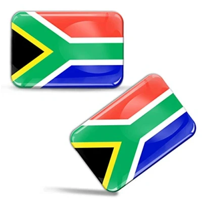 Image de Biomar Labs® 2 x 3D Flexibles Autocollant Stickers Africain National Drapeau Afrique du Sud Flag South Africa Adhésif pour Décoration Voiture Fenêtre Porte Auto Moto Tuning F 76