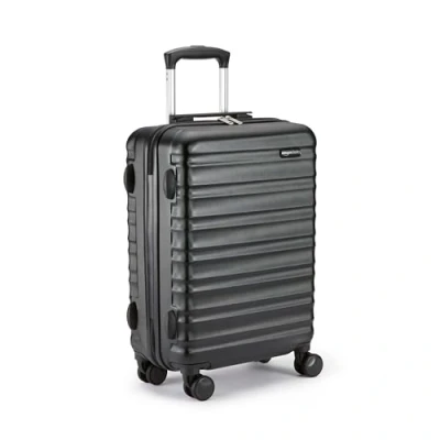 Image de Amazon Basics Bagage à roulettes rigide 55 cm Taille cabine, Noir Approuvé pour Ryanair et la plupart des compagnies low cost
