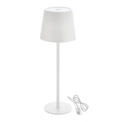 Image de Spetebo Lampe tactile en métal 26 x 9 cm blanc Rechargeable de table design avec LED froid et chaud chevet, bureau décorative à intensité variable