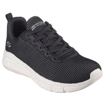 Image de Skechers Femme Visionary Essence VISIONNAIRE Bobs B Flex, Bordure Blanche en Tricot Noir, 35.5 EU