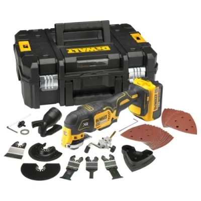 Image de dewalt multi cutter dcs355m2 18v 2 x 4.0ah li ion sans charbons + 32 accessoires coffret t stak