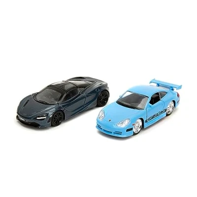 Image de Jada Toys lot de 2 Voitures Fast and Furious Brian&#039;s Porsche 911 GT3 RS &amp; Shaw&#039;s McLaren 720S 2017 Legacy Series avec Portes ouvrantes, 1:32, 19 cm, à partir 8 Ans, Wave 1,
