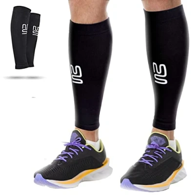 Image de Manches à compression de mollet périostite tibiale, Circulation &amp; crampe aux jambes course, Jogging, vélo, Fitness Exercise pour une performance améliorée
