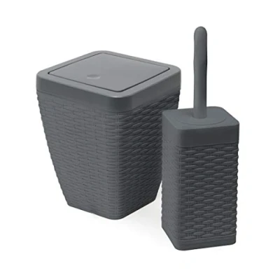 Image de Addis Corbeille en Faux rotin, Charbon, Bin &amp; Toilet Set