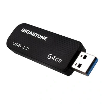 Image de Gigastone Clé USB 3.0 64 Go sans Capuchon rétractable, Style Fibre de Carbone, Performance fiable et Durable.