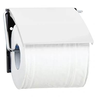 Image de MSV Porte Rouleau Papier WC Mural PS &amp; Acier chromé Blanc