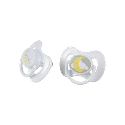 Image de Bébé Douceur, Set de 2 Sucettes Silicone Lune Phosphorescente 0 6Mois Essen&#039;Ciel