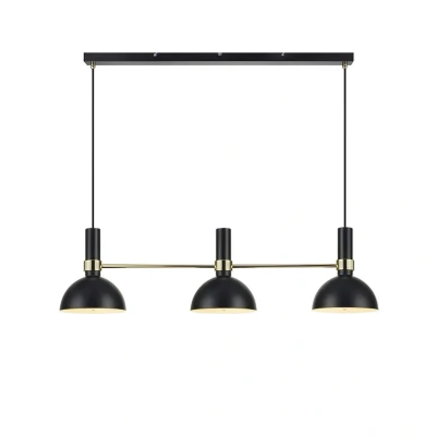 Image de Markslöjd Suspension à trois lampes Larry en noir laiton