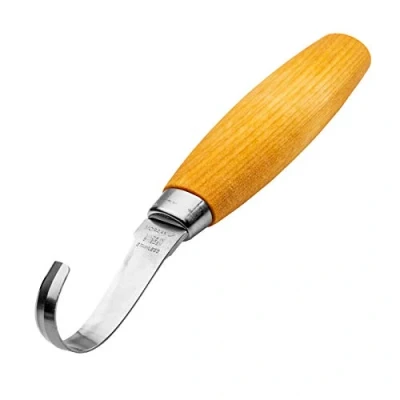 Image de Morakniv Carving Hook 164 Droite Couteau Fixe Mixte, Manche : Bouleau Naturel, Lame 52mm