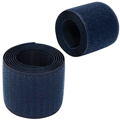 Image de AERZETIX C66002 Bande/rouleau de scratch 50 mm 1 mètre auto agrippant organisateur/serre câbles ruban sac vêtement attache sangle couleur: bleu foncé en polyamide et polyester
