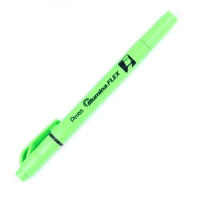 Image de Pentel illumina Flex SLW11 Surligneur bi pointe, Vert, Lot de 10