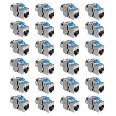Image de kwmobile 24x Module Keystone Catégorie 8 24 Modules de Brassage pour Branchement Câble RJ45 Raccord Blindé Connexion à Panneau