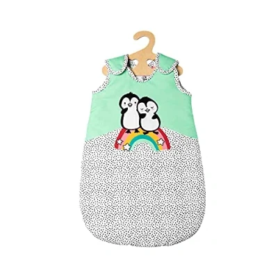 Image de Heless Penguin 1194 Gigoteuse pour poupées Motif Pois avec imprimé Pingouin et Fermeture Velcro Taille 28 à 35 cm, 10204928, Multicolore, Petit