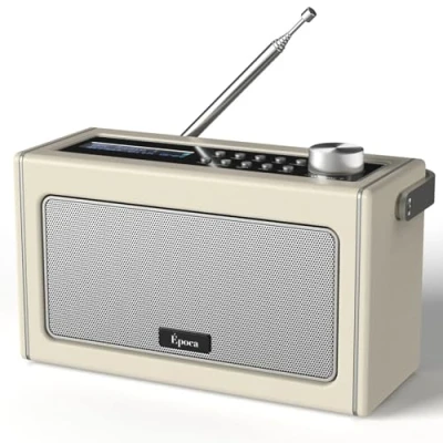 Image de i box Radio Portable Dab/Dab Plus et FM, Poste Vintage avec Bluetooth, de Pile Secteur Batterie Rechargeable Jusqu’à 15 Heures d’Autonomie