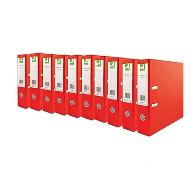 Image de Q Connect KF20021 Classeur à levier A4 polypropylène Rouge (Pack 10)
