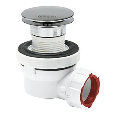 Image de Wirquin 30723977 Ensemble bonde et siphon ultra compact pour lavabo Nano 6.7, chromé blanc