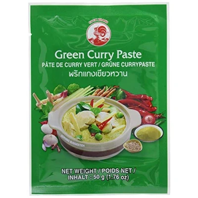 Image de Paquet de 12 Pâte Curry Vert Marque COCK [12x 50g]