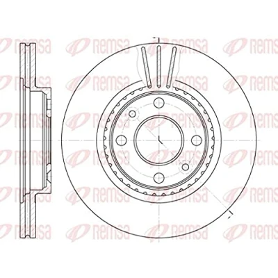 Image de REMSA 6144.10 Disque de frein Essieu avant 259, 259 20,6 4 ventilé RENAULT: CLIO 2, Kangoo II Express, TWINGO 1, DACIA: Sandero I