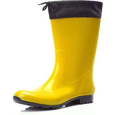 Image de Ladeheid Bottes de Pluie Femme LA 968(Jaune/Noir, 36 EU)