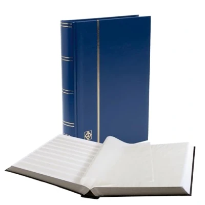 Image de Leuchtturm 327876 Album de Collection Timbres Livre à insérer Basic 64 Pages Blanches DIN A4 Couverture Bleue Non matelassée