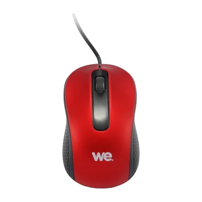 Image de WE Souris Filaire 1200 DPI Connexion USB Ultra Léger Ambidextre Compatible avec PC/Mac Rouge Neuf