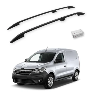 Image de Rails de Toit Barres Set Cross Rail TURTLE CROWN pour RENAULT EXPRESS ALL 2021 2022 2023 2024 (VAN) Noir