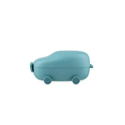 Image de Alessi Food à Porter SA06 LAZ Snack Box avec Deux Compartiments en Forme de Voiture Jouet Résine Thermoplastique, Sans BPA, Bleu