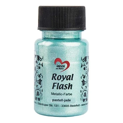 Image de ideen mit herz Royal Flash peinture métallique acrylique brillance métallique, avec de fines particules paillettes séchage rapide à base d&#039;eau 50 ml (jade pastel)