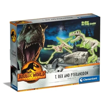 Image de Clementoni Jurassic World 3 Dominion T Rex Et Ptéranodon Déterrer, Kit De Fouille Dinosaure Enfant, Jeu Scientifique 7 Ans Made in Italy, 19205, Multicolor, 7X35X26