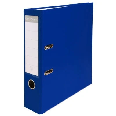 Image de Exacompta Réf. 918407B 1 Classeur à levier A4 Dos 75 mm Mécanique 80 Dimensions extérieures : 31,8 x 28,4 8 cm Format classer Coloris Bleu