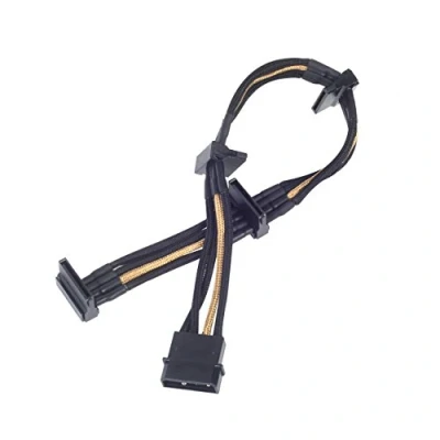 Image de SILVERSTONE 4 pôles Molex à 4x SATA, 300mm noir/doré Neuf