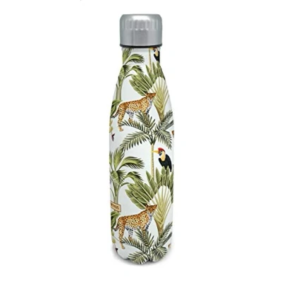 Image de Nerthus Fih 514 Flasque Double Paroi en Acier Inoxydable Chaud et Froid Motif Jungle 500 ML sans Bpa 18/8