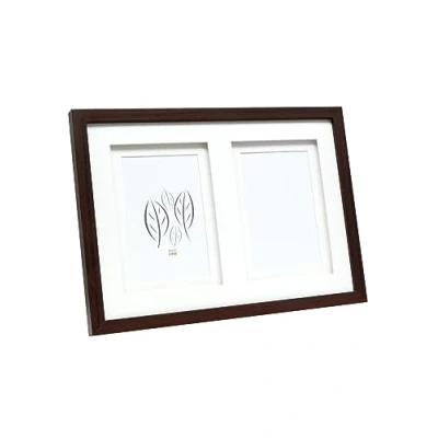 Image de Deknudt Frames S65KQ2 Cadre Photo Double Passe Partout pour 2 Photos Bois Brun 13 x 18 cm