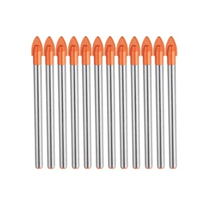 Image de HPMAISON 10 Pièces Foret à Carreaux de Verre 6 mm, 6mm Pointe en Carbure Tungstene pour Materiaux Durs et Fragiles Forage Carrelage, Verre, Ceramique, Marbre, Miroir, Plastique Bois
