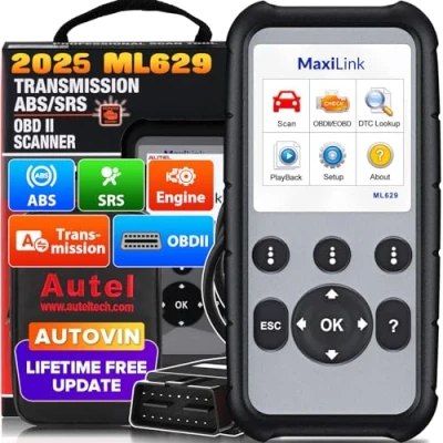 Image de Autel MaxiLink ML629 Outils de Diagnostic Scanner OBD2 Voiture pour ABS, SRS, Moteur et Transmission Système avec Auto VIN, Chercher DTC, Test prêt Version Améliorée ML619