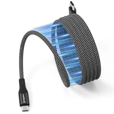 Image de Magtame Câble magnétique USB C vers enroulé 60 W (3 A) rétractable de 1,5 m En nylon tressé type Compatible avec i Phone 15 Pour Samsung
