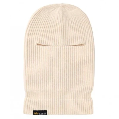 Image de Alpha Industries Label Balaclava Casquette Newsie, Jet Stream White, Taille Unique Mixte