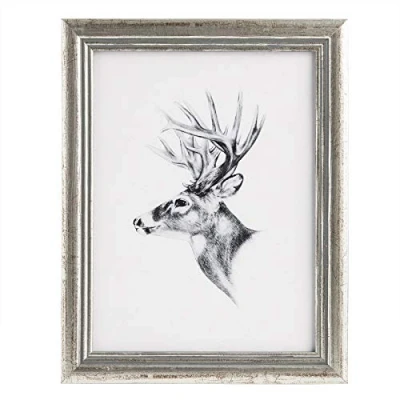 Image de WOLTU Cadre Photo 20x30 cmCadre en Bois Massif avec Passe Partout, Suspendre Horizontalement ou Verticalement, Décoration Murale sur Table, Argent