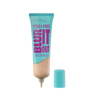 Image de Rimmel London Kind &amp; Free BLUR IT OUT Mattifying Skin Tint, 001, Fair Porcelain, All Day Shine Control, Lightweight Matte Finish Makeup, 30ml