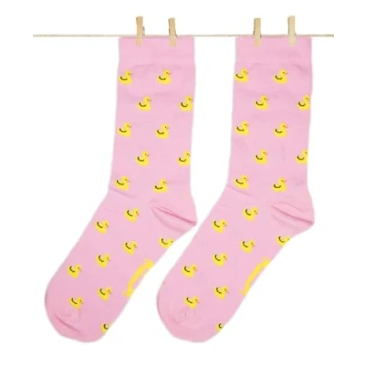 Image de Roits Chaussettes Femme Canards en Caoutchouc Rose 36 40 Fantaisie Originales Rigolotes Drôles