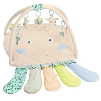Image de Fehn 054149 Tapis d’Éveil Pieuvre en 3D Jouet Amusant Pour Palper et Saisir Bébés Tout Petits dès 0 Mois Dimensions 120 x 80 cm