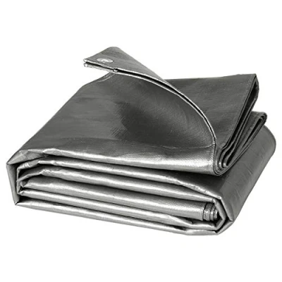 Image de WOLTU Bâche de Protection en PE Imperméable et Résistante, Couverture Étanche pour Bois Housse avec Œillets Muiti Usage 280g/m², Gris, 4x5m