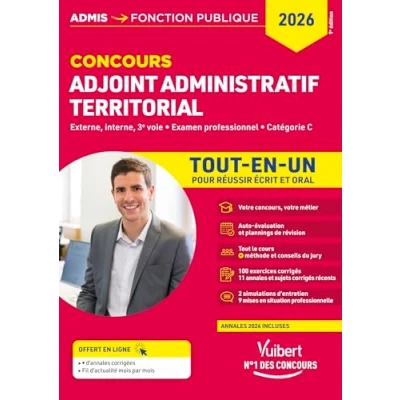 Image de Concours Adjoint administratif territorial Catégorie C Tout en un: externe, interne, 3e voie, examen professionnel 2026