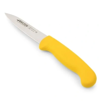 Image de Arcos Séries 2900 Couteau D&#039;Office à éplucher Lame Acier Inoxydable Nitrum 80 mm Manche Polypropylène Couleur Jaune